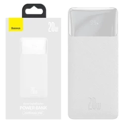 Powerbank Baseus Bipow Digital Display Fast Charge 20000 mAh 20W - biały