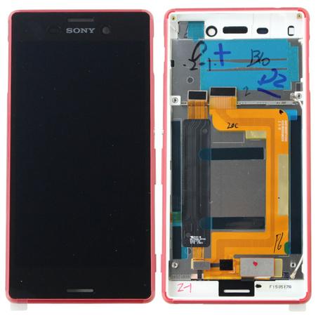 Sony Xperia M4 Aqua wyświetlacz LCD z ramką - czerwony