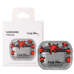 Keith Haring Slickback Clear Case for Samsung Galaxy Buds3/ Buds3 Pro - red