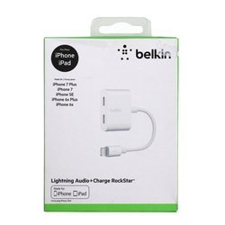 Apple iPhone adapter Belkin Lightning Audio + Charge RockStar - white