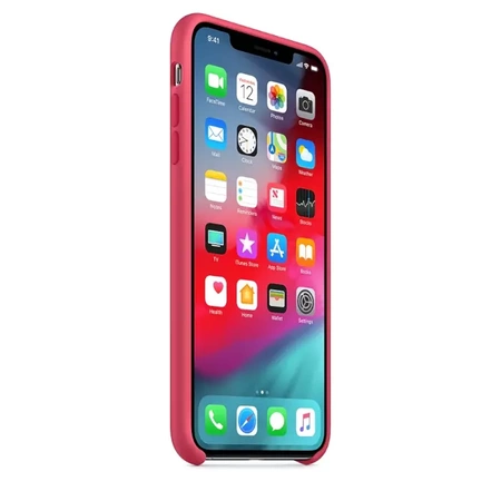 Silikonowe etui Apple iPhone XS Silicone Case - różowe (Hibiscus) [OUTLET]