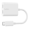 Belkin RockStar USB-C to USB-C Audio + Charge Adapter - white