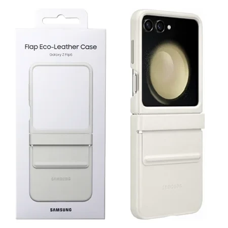 Samsung Galaxy Z Flip5 Flap Eco-Leather Phone Case - Cream (Cream)