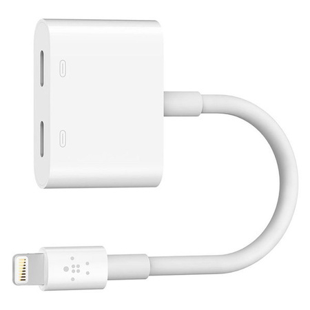 Apple iPhone adapter Belkin Lightning Audio + Charge RockStar - white