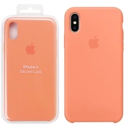 Silikonowe etui Apple iPhone X Silicone Case - brzoskwiniowe (Peach)