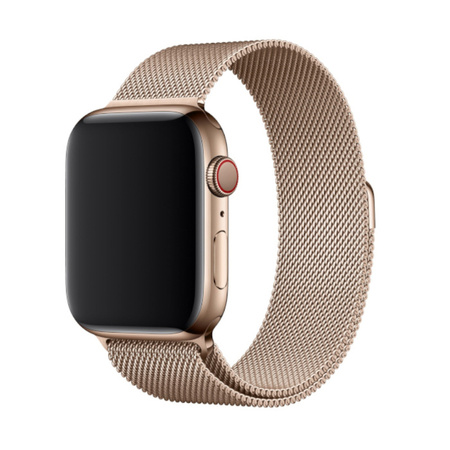 Apple Watch 42/ 44/ 45/ 49 Ultra Milanese Loop Bracelet - Pink Gold (Gold)