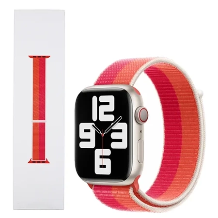 Strap for Apple Watch 42/ 44/ 45/ 49 Ultra/ Ultra 2 Sport Loop - Orange/Pink (Nectarine/ Peony)