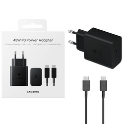 Samsung mains charger with USB-C to USB-C cable - 45W