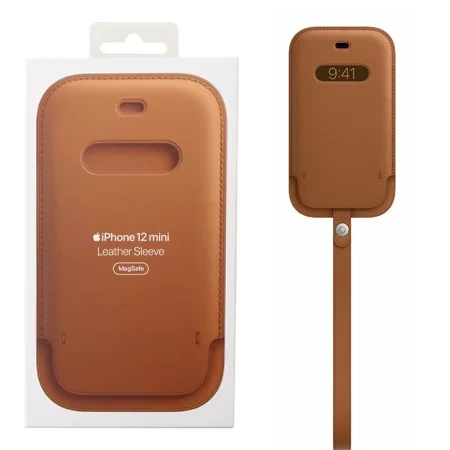 Apple iPhone 12 mini Sleeve MagSafe case - brown (Saddle Brown)