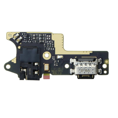 Xiaomi Redmi 9 board with USB-C charging connector, headphone connector and microphone