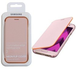 Samsung Galaxy A3 2017 Neon Flip Cover case EF-FA320PPEGWW - pink and orange