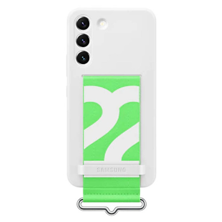 Samsung Galaxy S22 Silicone Phone Case with Strap - white