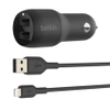 Belkin car charger with Lightning cable for iPhone/ iPad - 24W