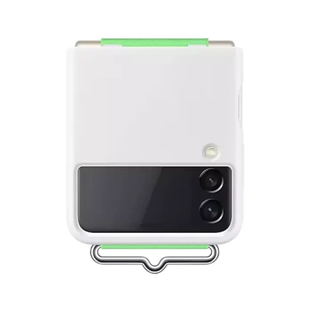 Samsung Silicone Cover with Strap for Galaxy Z Flip3 5G - white