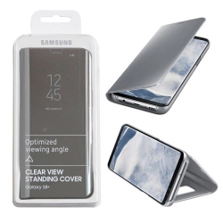 Etui na telefon Samsung Galaxy S8 Plus Clear View Standing Cover - srebrne[OUTLET]