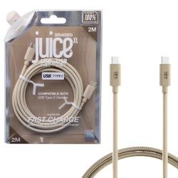 Kabel USB-C na USB-C Juice XL Braided Charger 2 m - złoty