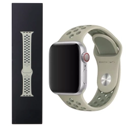 Pasek Apple Watch 38/ 40/ 41/ SE/ SE 2 Nike Sport Band S/M M/L - szaro-oliwkowy (Spruce Fog/Vintage Lichen)