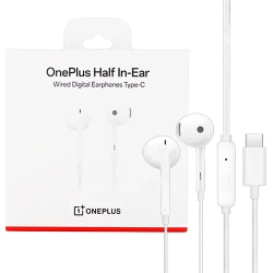 OnePlus Half In-Ear wired headphones with remote control - white