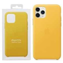 Apple iPhone 11 Pro etui skórzane Leather Case MWYA2ZM/A - soczysta cytryna (Meyer Lemon)