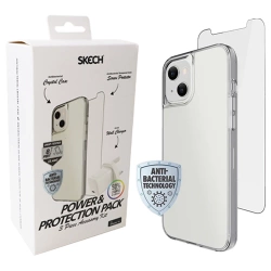 Case and tempered glass for Apple iPhone 14 Skech Power & Protection Pack - transparent