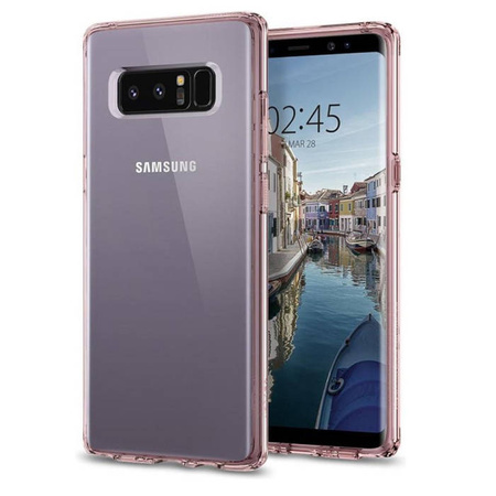 Samsung Galaxy Note 8 etui Spigen Ultra Hybrid 587CS22064 - transparentny z różową ramką