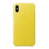 Skórzane etui Apple iPhone X Leather Case  - żółte (Spring Yellow)