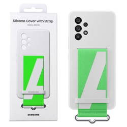 Samsung Galaxy A53 5G Silicone Phone Case with Strap - white