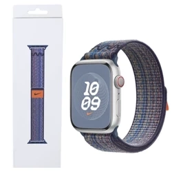 Strap for Apple Watch 42/ 44/ 45/ 49 Ultra/ Ultra 2 Nike Sport Loop - Blue (Game Royal/Orange)