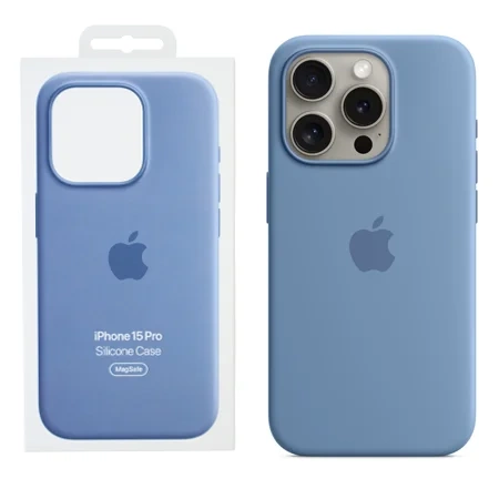 Apple iPhone 15 Pro Silicone Case MagSafe - Blue (Winter Blue)