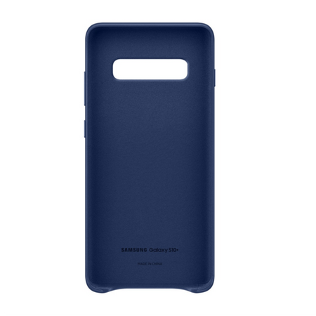 Samsung Galaxy S10 Plus Leather Cover phone case - navy blue (Blue Arctic)