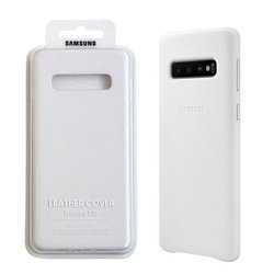 Samsung Galaxy S10 Leather Cover phone case - white