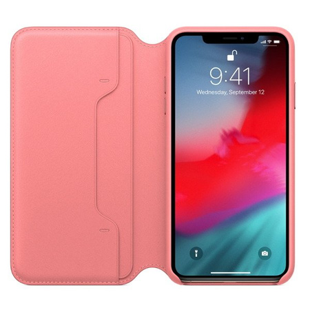 Apple iPhone XS Max Leather Folio Case MRX62ZM/A - Pink (Peony Pink)