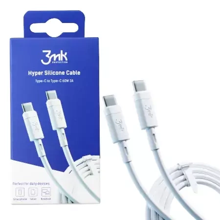 USB-C to USB-C cable 3mk Hyper Silicone Cable 3A 60W - 1 m