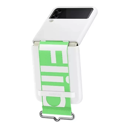 Samsung Silicone Cover with Strap for Galaxy Z Flip3 5G - white
