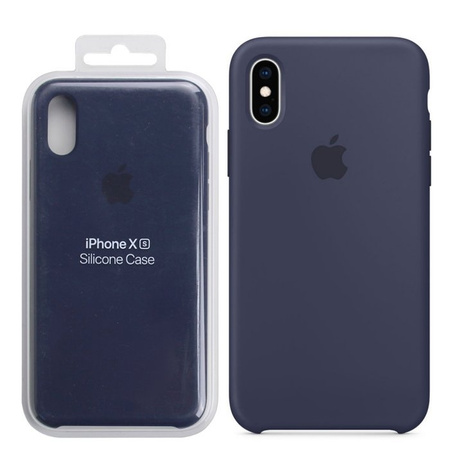 Etui silikonowe Apple iPhone XS - granatowe (Midnight Blue) [OUTLET]