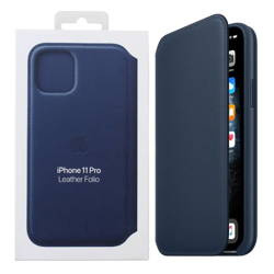 Apple iPhone 11 Pro Leather Folio Case - Navy Blue (Deep Sea Blue)