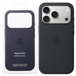 Silikonowe etui Apple iPhone 17 Pro Silicone Case MagSafe Camera Control - czarne (Black)