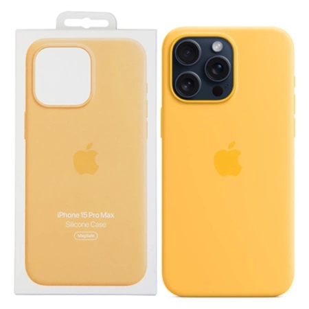Silikonowe etui Apple iPhone 15 Pro Max Silicone Case MagSafe - promienny żółty (Sunshine)