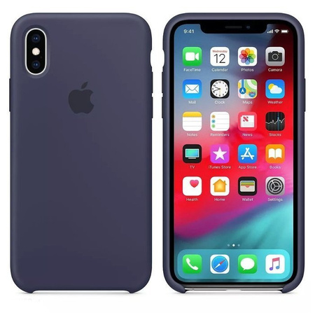 Apple iPhone XS Silicone Case - Navy Blue (Midnight Blue) [OUTLET]