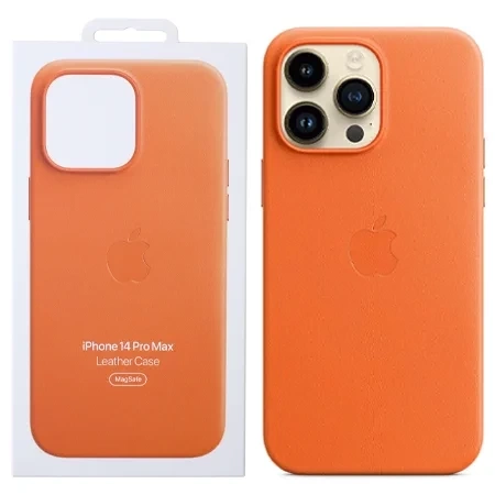 Apple iPhone 14 Pro Max Leather Case MagSafe - Orange (Orange)