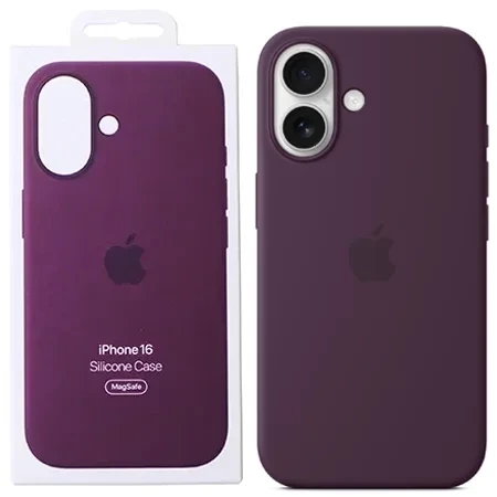 Apple iPhone 16 Silicone Case MagSafe - Purple (Plum)