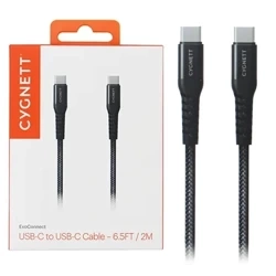 Kabel z USB-C na USB-C Cygnett 2 m - czarny 3A