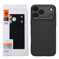Etui silikonowe na Apple iPhone 17 Pro Max Spigen Liquid Air - czarne (Matte Black)
