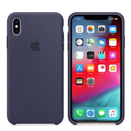 Apple iPhone XS Max etui silikonowe MRWG2ZM/A  - granatowe (Midnight Blue)