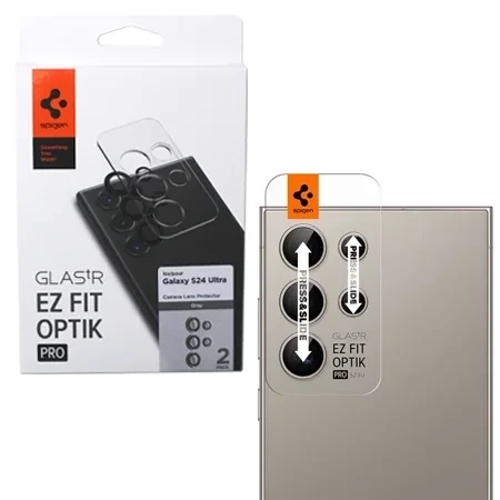 Spigen Glas tempered glass for Samsung Galaxy S24 Ultra camera.TR EZ FIT OPTIK Pro 2 pieces - gray (Gray)