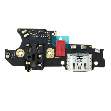 Realme C11 board with microUSB charging connector, microphone and headphone connector 