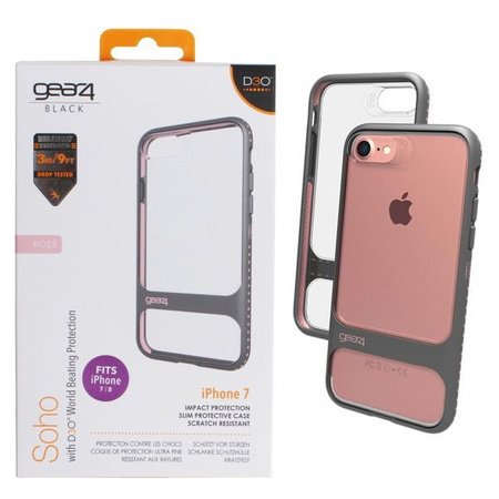 Apple iPhone 7/ 8 GEAR4 Soho case IC7011D3 - transparent with gray-pink frame