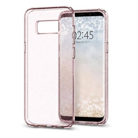 Samsung Galaxy S8 silicone case Spigen Liquid Crystal Glitter 565CS21615 - pink (Rose Quartz)