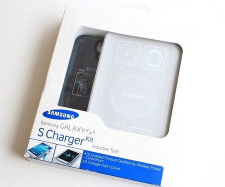 Induction charger and battery flap for induction charging for Samsung Galaxy S4 - black