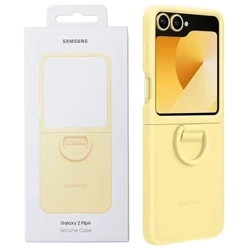 Samsung Galaxy Z Flip6 Silicone Phone Case with Ring - Yellow